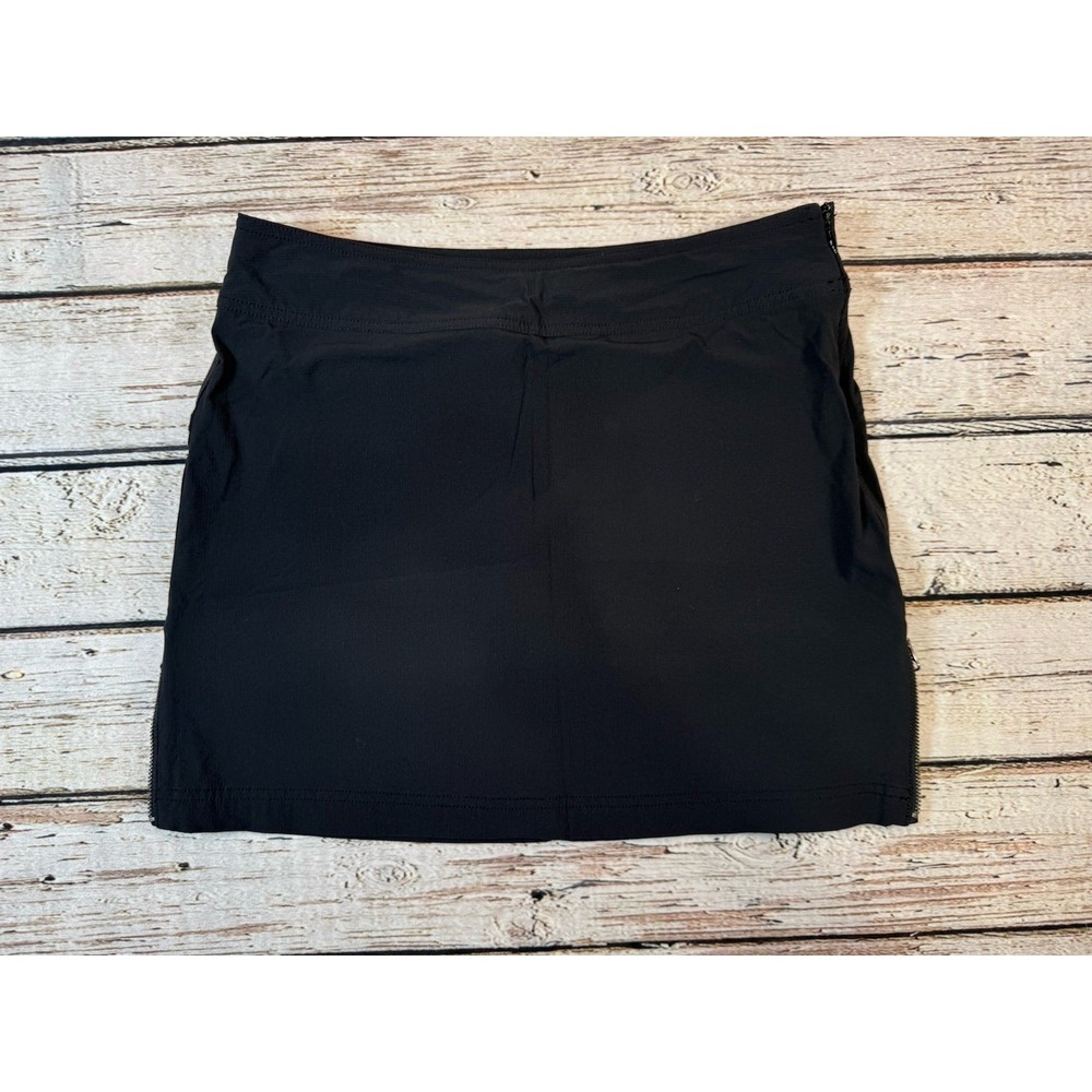 Athleta Skort Womens 6 Black Trekkie Ripstop Hiking Stretch Athletic Zip Pockets